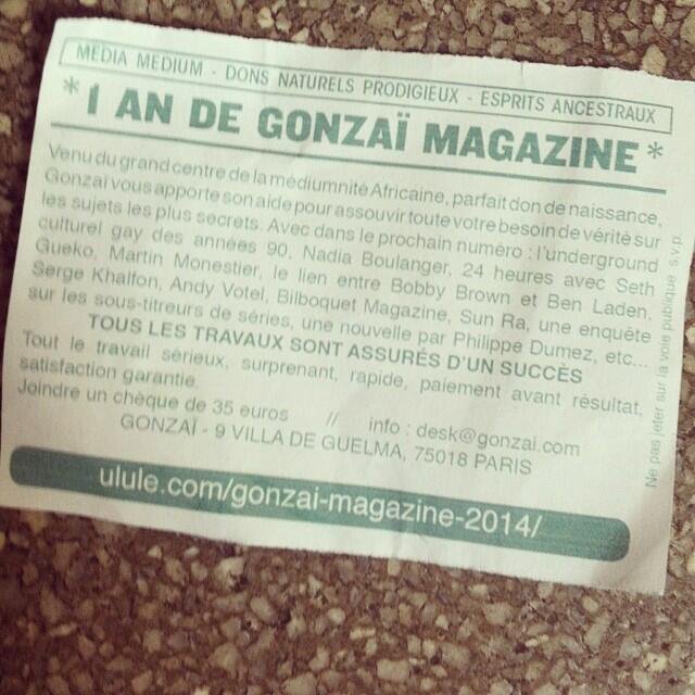 Gonzaï, un magazine définitivement fait avec des marabouts-de-ficelle.